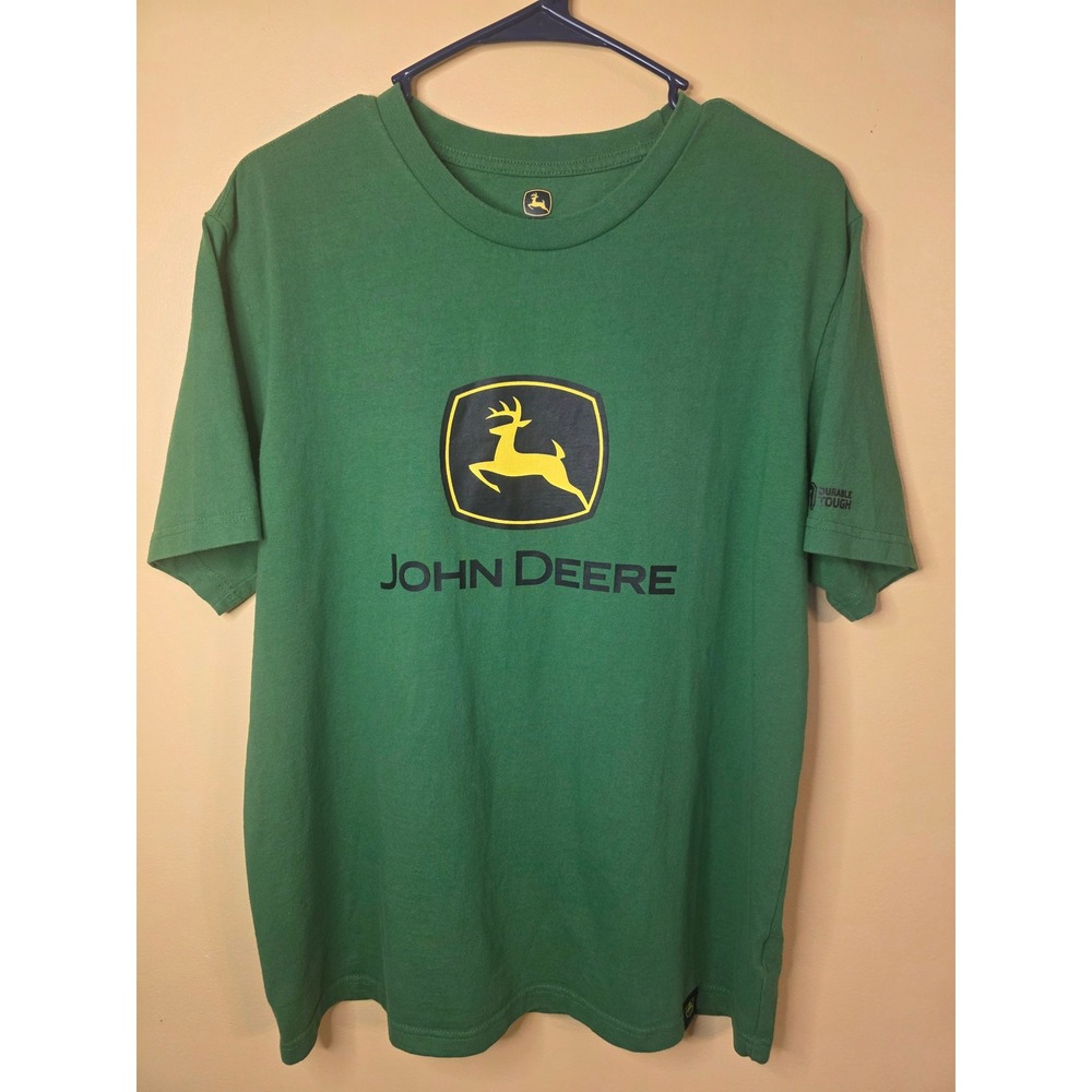 John Deere Mens Graphic T-Shirt Green Short Sleeve Logo Tee Medium